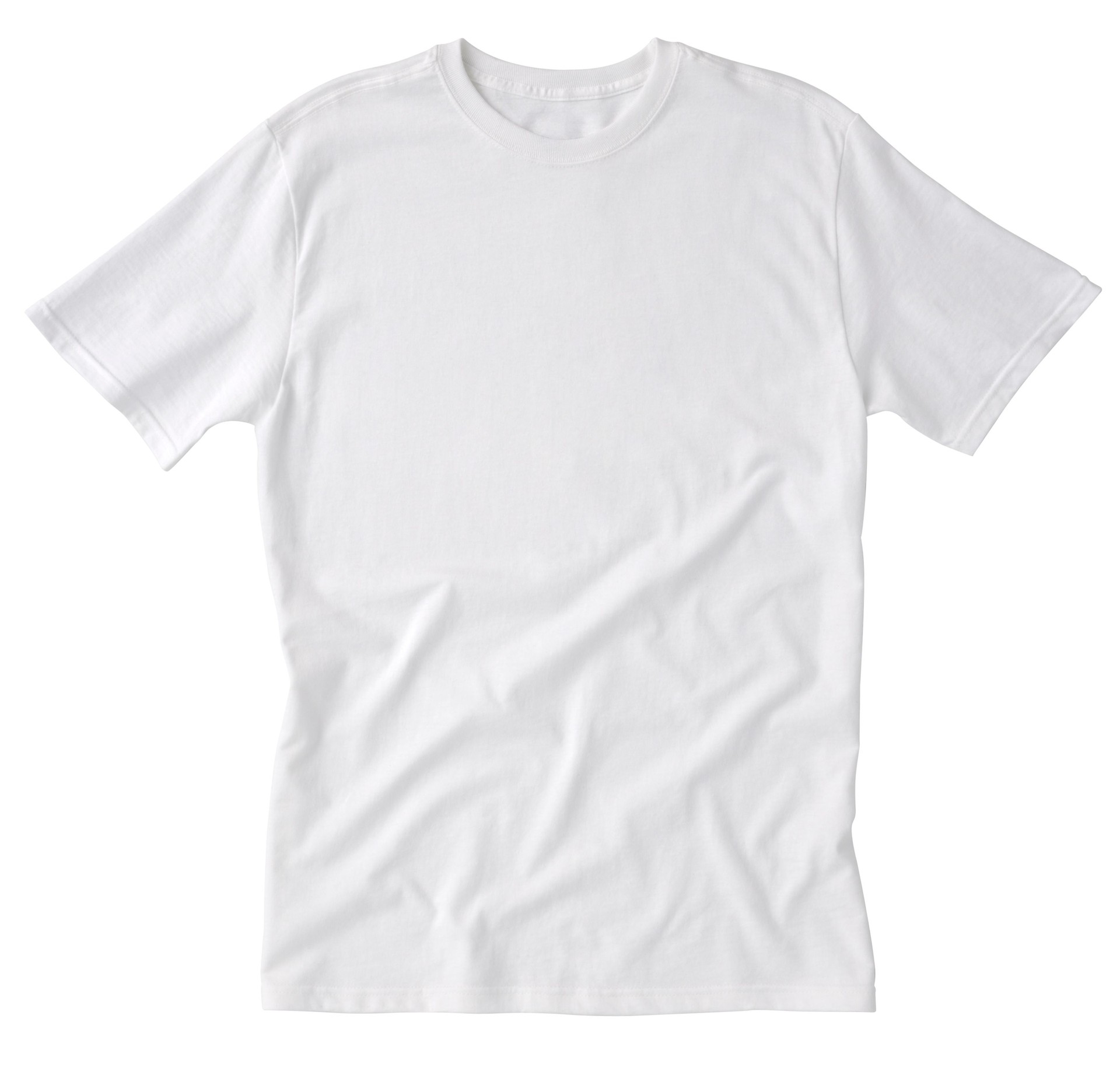 Blank White T-Shirt Front with Clipping Path.